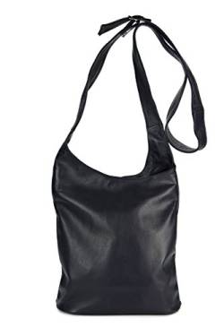 Belli Cross Bag Classic italienische Umhängetasche Damen Ledertasche Handtasche Cross Over Bag in dunkelblau - 24x28x8 cm (B x H x T) von Belli
