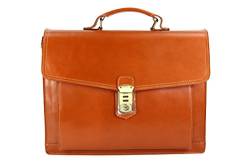 Belli Design Bag D italienische Leder Businesstasche Arbeitstasche Messenger Aktentasche Lehrertasche Laptoptasche Unisex in cognac - 40x30x12 cm (B x H x T) von Belli