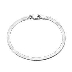 Bellitia Jewelry 925 Sterling Silber Schlangen Armband Damen Klassisch Armbänder für Frauen, Premium Schlange Armband Schlangenkette Armkette für Frauen 3mm, 16.5cm von Bellitia Jewelry