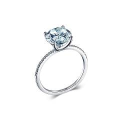 Bellitia Jewelry Damen CZ Diamant Solitärring 925 Sterling Silber Weißvergoldet/Vergoldet Ringe mit Zirkonia im Brillantschliff, Verlobungsring Vorsteckring Trauring, 3ct von Bellitia Jewelry