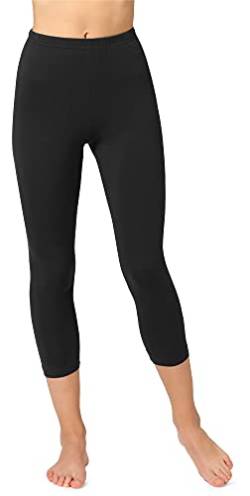 Bellivalini Damen 3/4 Leggings aus Baumwolle BLV50-156 (Schwarz, XS) von Bellivalini