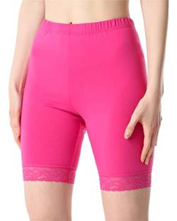 Bellivalini Damen Kurze Leggings aus Viskose mit Spitze BLV50-216 (Rosa, XXL) von Bellivalini