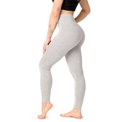 Bellivalini Damen Lange Leggings High Waist Comfort aus Viskose für Sport Yoga Gym BLV50-289 (Melange, L) von Bellivalini