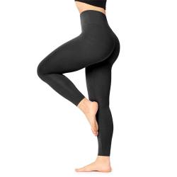 Bellivalini Damen Lange Leggings High Waist Slim aus Viskose für Sport Yoga Gym BLV50-292 (Schwarz, M) von Bellivalini