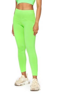 Bellivalini Damen Lange Leggings Neon 80er Jahre Sport Gym Joggen Tanz BLV50-294 (Neon Grün, L) von Bellivalini