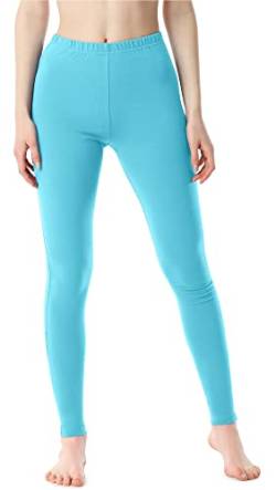 Bellivalini Damen Lange Leggings aus Baumwolle BLV50-198 (Türkis, M) von Bellivalini