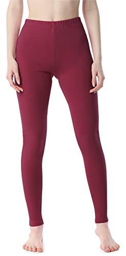 Bellivalini Damen Lange Leggings aus Baumwolle BLV50-198 (Wein, M) von Bellivalini