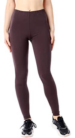 Bellivalini Damen Lange Leggings aus Bio-Baumwolle BLV50-183 (Braun, XS) von Bellivalini