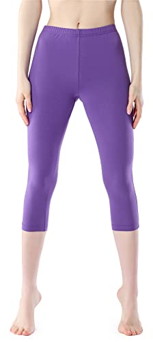 Bellivalini Damen Leggings 3/4 aus Viskose BLV50-204 (Purpur, S) von Bellivalini