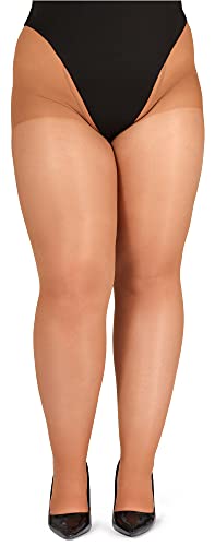 Bellivalini Damen Strumpfhose Plus Size Große Größen 40 DEN BLV-1125 (Bronze, 3XL) von Bellivalini