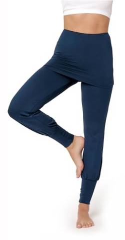 Bellivalini Damen Yogahose mit Rock Lang Trainingshose Bequeme Hose aus Viskose BLV50-275 (Dunkelblau, XL) von Bellivalini