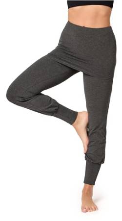 Bellivalini Damen Yogahose mit Rock Lang Trainingshose Bequeme Hose aus Viskose BLV50-275 (Dunkelmelange, M) von Bellivalini