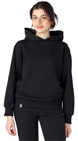 Bellivalini Kapuzenpullover lang Damen Hoodie Sportanzug Oberteil Jogging Pullover BLV210(Schwarz, M) von Bellivalini