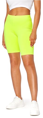 Bellivalini Neon Leggings Damen Kurz, Gym Leggings Damen, Knallige Hosen Damen ideal als Festival Outfit Damen oder Teil von einem 80er Jahre Outfit Damen BLV50-301 (Neon Gelb, L) von Bellivalini