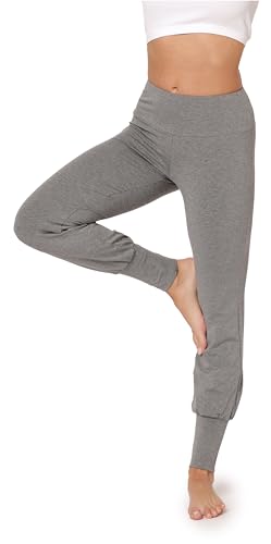 Bellivalini Yoga Hose Damen Lang Haremshose Bequeme Sommerhose Damen Leicht Freizeithose Trainingshose BLV50-278 (Medium Melange, XXL) von Bellivalini