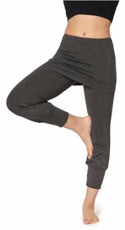 Bellivalini Yoga-Hose mit Rock 3/4 Trainingshose Yogahose Damen leichte Jogginghose aus Viskose BLV50-276 (Dunkelmelange, XL) von Bellivalini