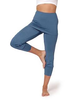 Bellivalini Yoga-Hose mit Rock 3/4 Trainingshose Yogahose Damen leichte Jogginghose aus Viskose BLV50-276 (Jeans, XL) von Bellivalini