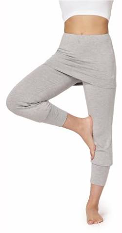 Bellivalini Yoga-Hose mit Rock 3/4 Trainingshose Yogahose Damen leichte Jogginghose aus Viskose BLV50-276 (Melange, XL) von Bellivalini