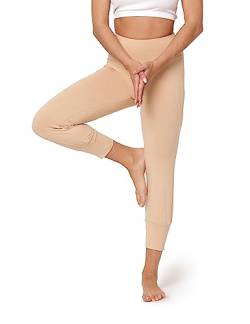 Bellivalini Yoga Leggings Haremshose Damen 3/4 Stoffhose Capri Trainingshose BLV50-283(Nude, L) von Bellivalini