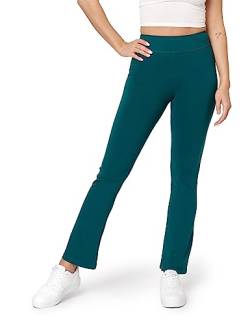 Bellivalini Yogahose für Damen dünne Jogginghose Weite Stoffhose Flare aus Viskose (Smaragdgrün, 3XL) von Bellivalini