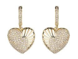 Ohrclips - Vergoldete Herz mit klaren Kristallen - Nafisa G von Bello London von Bello London