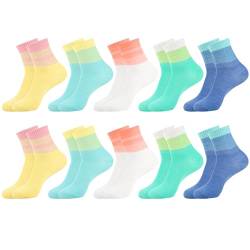 Belloxis 10 Paar Sportsocken Damen 39-42 Sportsocken Herren 39-42 Laufsocken Damen 39-42 Socken Damen 39-42 Bunt Sport Socken Tennissocken Yoga Socken von Belloxis