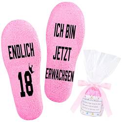 Belloxis 18. Geburtstag Mädchen Flauschige Socken Kuschelsocken Damen Geschenke zum 18 Geburtstag Mädchen Geschenkideen für Frauen Geburtstagsgeschenk für Frauen Freundin Geschenk für Tochter von Belloxis