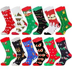Belloxis Weihnachtssocken Herren Weihnachtsgeschenke für Manner Papa Geschenk Weihnachten Socken Herren 43-46 Lustige Bunt Witzige Socken von Belloxis
