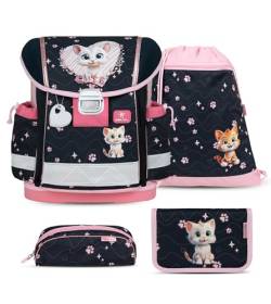 Belmil Classy Schulranzen Set 4 - teilig (403-13/AG/S) (Cute Kitten 2) von Belmil