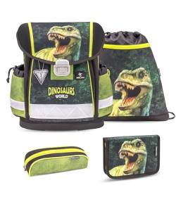 Belmil Classy Schulranzen Set 4 - teilig (403-13/AG/S) (Dinosaur World 2) von Belmil