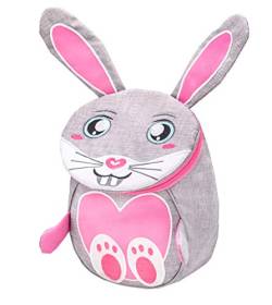 Belmil Kindergartenrucksack mit Brustgurt und Namensschild für 1-3 Jährige/Jungen - Mädchen / 4 L/Grün/in Tierform: Hase (305-15 Mini Bunny) von Belmil