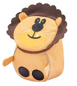 Belmil Kindergartenrucksack mit Brustgurt und Namensschild für 1-3 Jährige/Jungen - Mädchen / 4 L/Grün/in Tierform: Löwe (305-15 Mini Lion) von Belmil