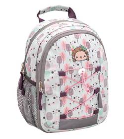 Belmil Kinderrucksack Mädchen für 1-3 Jährige - Super Leichte 260 g/Kindergarten/Krippenrucksack Kindergartentasche Kindertasche/Hedgehog, Igel/Lila, Grau, Türkis (305-9 Woodland Hedgehog) von Belmil