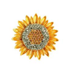 Belons Damen Brosche Sonnenblume Legierung Strass Mädchen Anstecknadel Blume Brosche Pin Sicherheitsnadel Schmuckzubehör von Belons