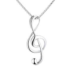 Belons Damen Kette Schmetterling 925 Sterling Silber Musiknote Anhänger Halskette Note Kette mit Anhänger für Mädchen Kinder von Belons