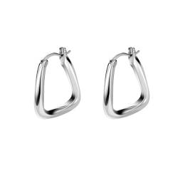 Belons Damen Ohrringe 925 Sterling Silber Viereckige Creolen Ohrringe Mädchen Ohrringe Geometrisch Ohrschmuck von Belons