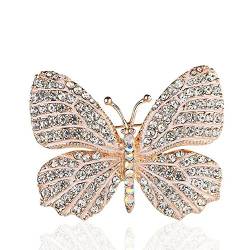 Belons Elegant Damen Mädchen Schmetterling Brosche Anstecknadel Legierung Strass Schmuckbrosche Pin, Weiß von Belons