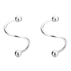 Belons Mädchen Ohrstecker Ohrringe 925 Sterling Silber Spirale Ohrstecker Schraubenlinie Creolen Ohrringe für Damen Frauen von Belons