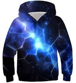 Belovecol 3D Druck Blaue Hoodies Jungen Mädchen Kinder Lustige Konstellation Kapuzenpullover Kapuzenpullis 8-10 Jahre von Belovecol