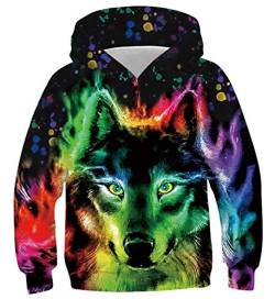 Belovecol Hoodie für Teen Jungen Mädchen Coole Kapuzenpullover Wolf Pullover Kapuzenpulli Geschenke 14 15 16 Jahre von Belovecol