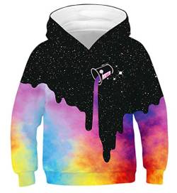 Belovecol Unisex Kapuzenpullover 3D Hoodie Galaxy Pullover Langarm Shirts Neuheit Coole Sweatshirt für Jungen Mädchen 6 7 Jahre von Belovecol