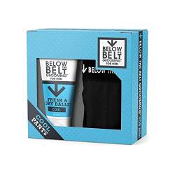 Below The Belt Grooming Cool Pants Gift Set - includes Fresh & Dry Balls Cool and Below the Belt Cotton Boxer Shorts - Protects against Sweat, Odour and Chafing von Below The Belt Grooming