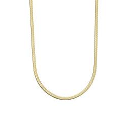 Below | "Madeira Blossom Halskette | Elegante Vergoldete Flache Snakechain | Rostfreier Edelstahl | 42cm+5cm Verstellbar | Luxuriöses Design | Gold von Below