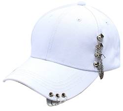 Belsen Damen Stift Ring Reifen Eisenkette Vintage Baseball Cap Trucker Hat (weiß) von Belsen