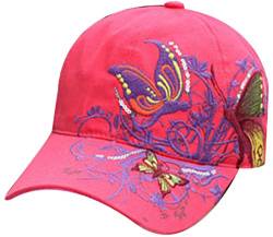 Belsen Mädchen Schmetterlings-Stickerei- Vintage Baseball Cap Snapback Trucker Hat (Rote) von Belsen