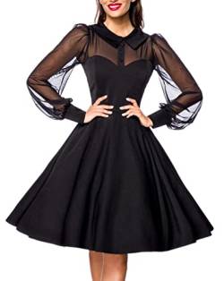 Belsira Damen midi Kleider Retrokleider Vintage-Kleid schwarz 3XL von Belsira