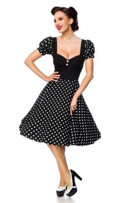 Belsira Polkadot Kleid mit Puff?rmeln #S von Belsira