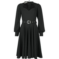 Belsira - Rockabilly Kleid knielang - Dress with Longsleeves - XS bis XXL - für Damen - Größe L - schwarz von Belsira