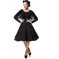 Belsira - Rockabilly Kleid knielang - Retrokleid mit Cape - XS bis XL - für Damen - Größe S - schwarz von Belsira