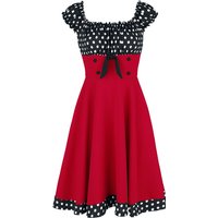 Belsira - Rockabilly Kleid knielang - Schulterfreies Swing-Kleid - XS bis 3XL - für Damen - Größe L - schwarz/rot/weiß von Belsira